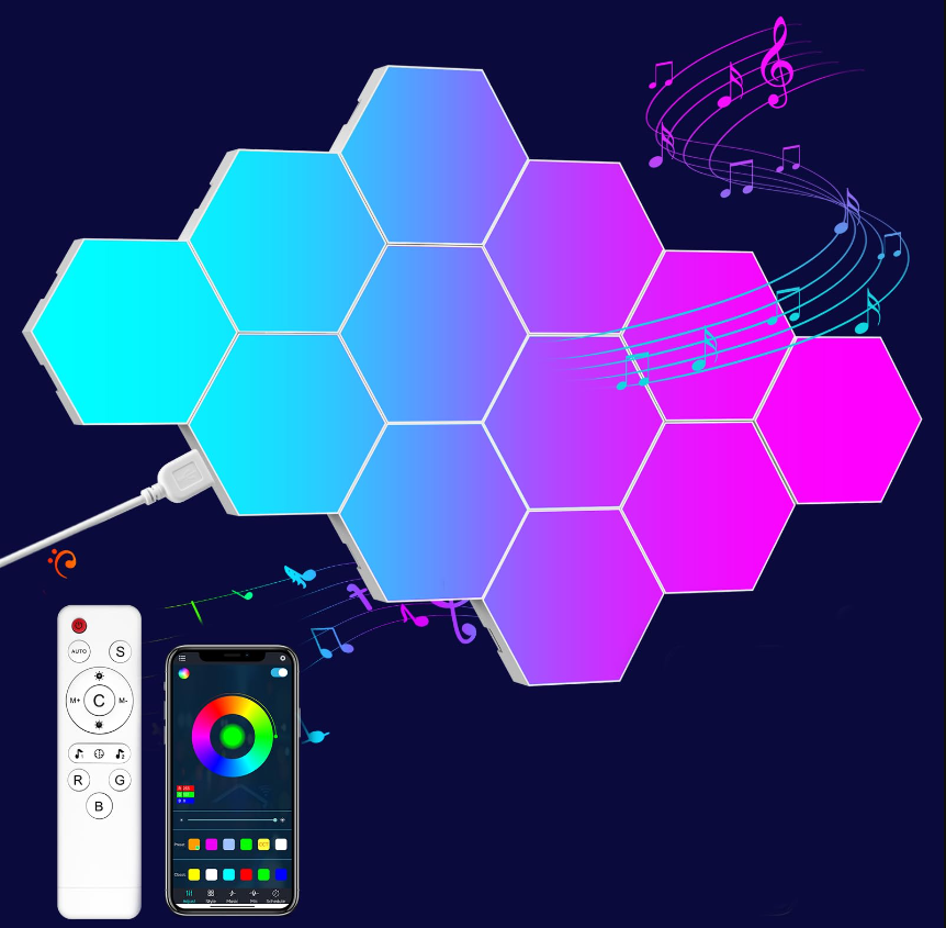 RGB LED HEXAGON LIGH (Bluetooth)